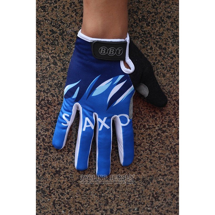 2020 Saxo Full Finger Gloves Cycling Blue